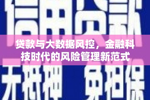武穴贷款与大数据风控，金融科技时代的风险管理新范式