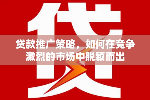 武穴贷款推广策略，如何在竞争激烈的市场中脱颖而出