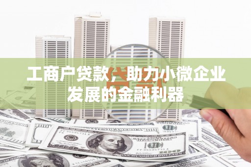 武穴工商户贷款，助力小微企业发展的金融利器