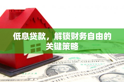武穴低息贷款，解锁财务自由的关键策略