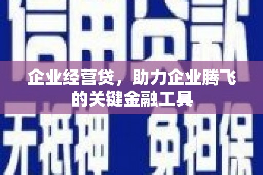 武穴企业经营贷，助力企业腾飞的关键金融工具