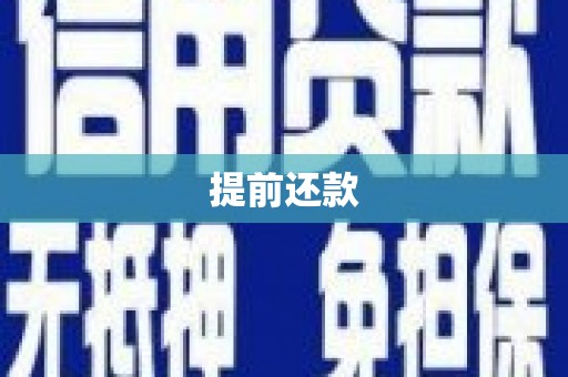 武穴提前还款
