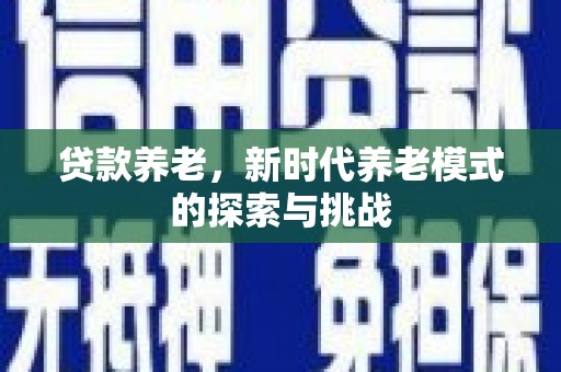 武穴贷款养老，新时代养老模式的探索与挑战