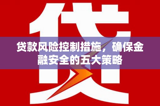 武穴贷款风险控制措施，确保金融安全的五大策略