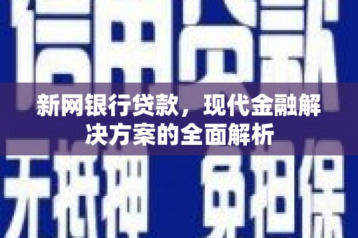 武穴新网银行贷款，现代金融解决方案的全面解析