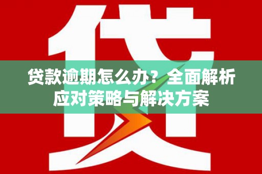 武穴贷款逾期怎么办？全面解析应对策略与解决方案