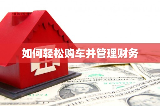 武穴如何轻松购车并管理财务